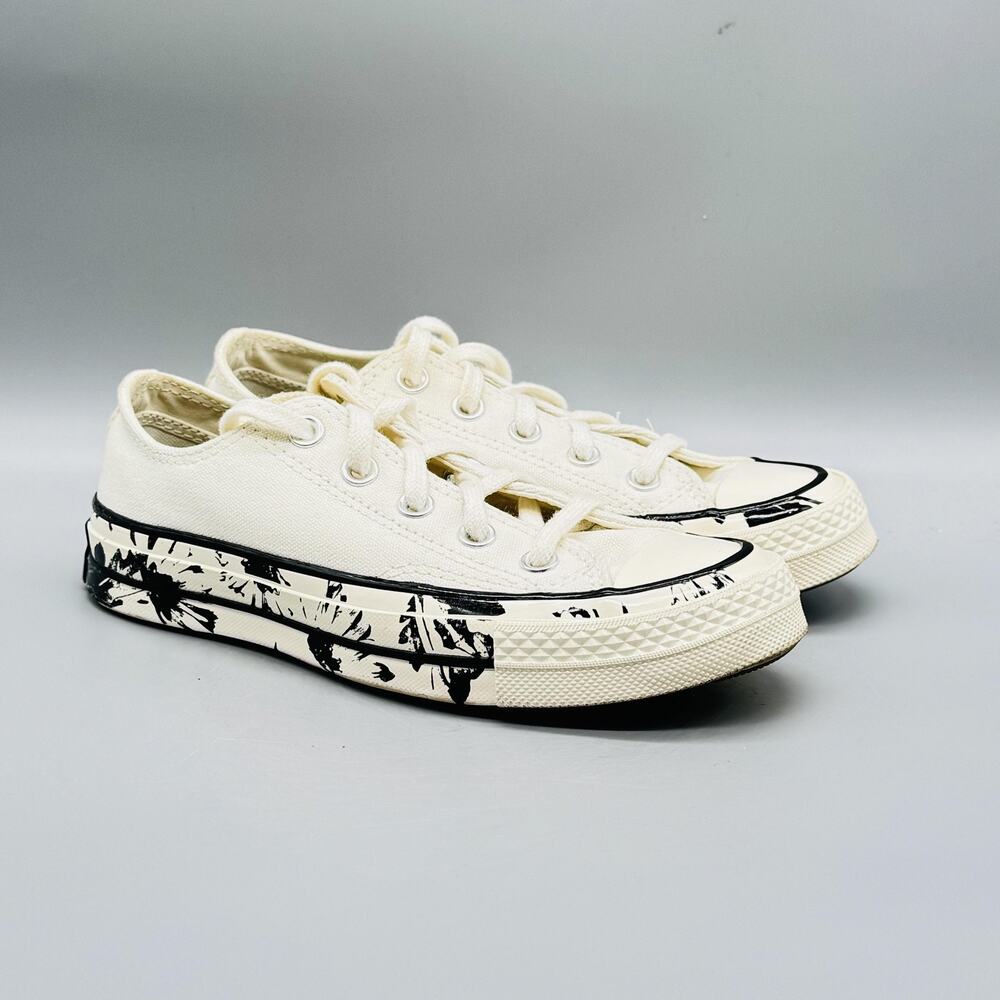 Converse Shoes Womens 5 White Chuck Taylor All Star 70 Low Top Splatter Sneakers - Picture 2 of 12
